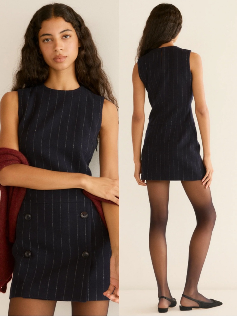 Dôen Heirloom Polly Dress Navy Pinstripe Size 2 NEW! New with tags!